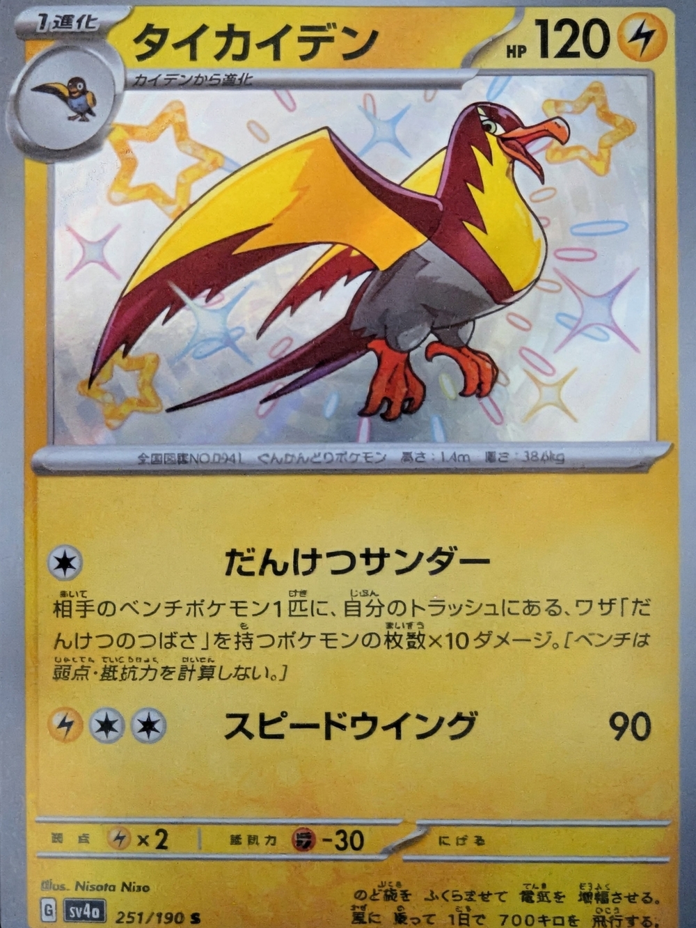 Pokemon Yellow & Maroon Shiny Taikaiden Trading Card